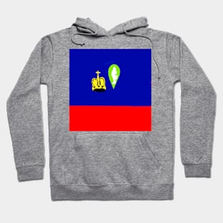 Sporty Liechtenstein Design on Green Background Hoodie